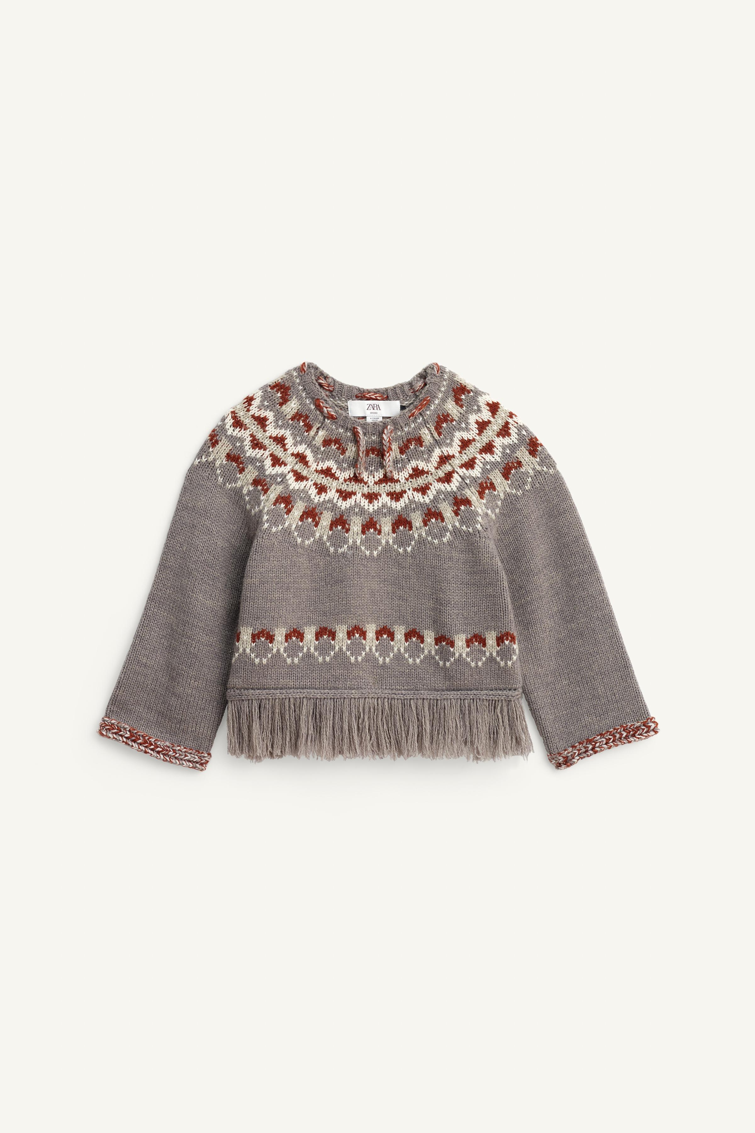 LIMITED EDITION WOOL FRINGED PONCHO JUMPER